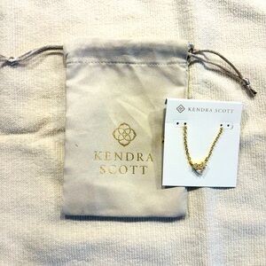 Katy Gold Heart Short Pendant Necklace in White Crystal